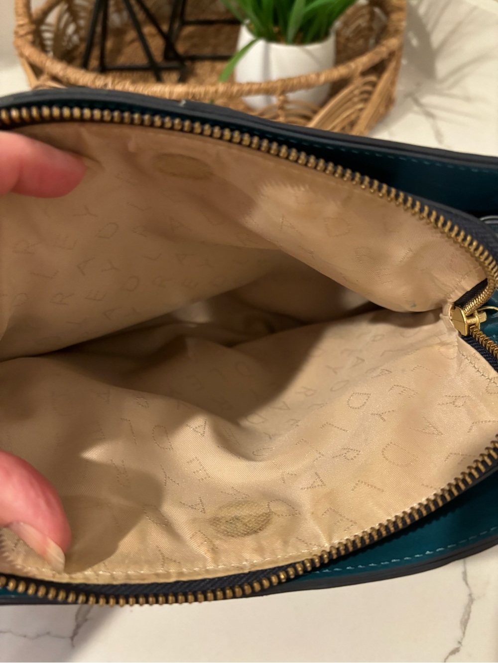 Radley London Dukes Place Crossbody Blue Leather Adjustable Strap with Dustcover - Picture 10 of 15